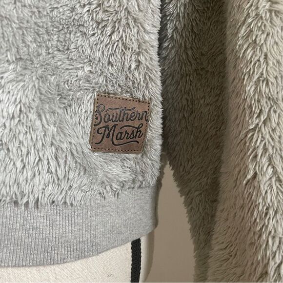 Southern Marsh Crewneck Sweater sz XS Cozy Texture Modern Sherpa Fluffy Pullover - Picture 4 of 9
